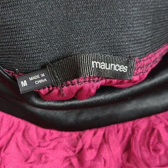 Maurices NWT Burgundy Tulle Rosette 3D Mesh Skirt Medium 8/10 Boho chic Hipster - Picture 3 of 10